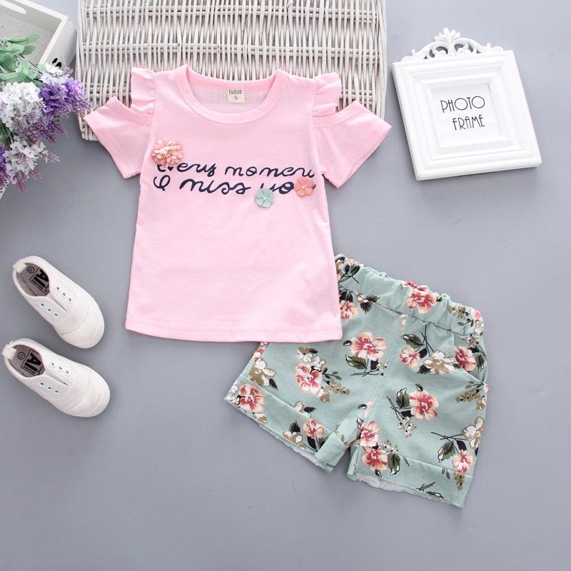 Conjunto de Roupas de Verão para Meninas (2 peças)