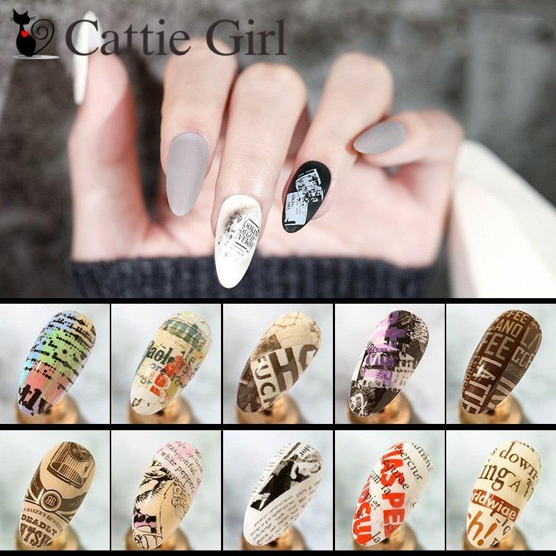 10pcses/set  Nails Foil Stickers Cupid Love Design  Manicure Angel Lover Nail Art Transfer Paper Nails Art Decals