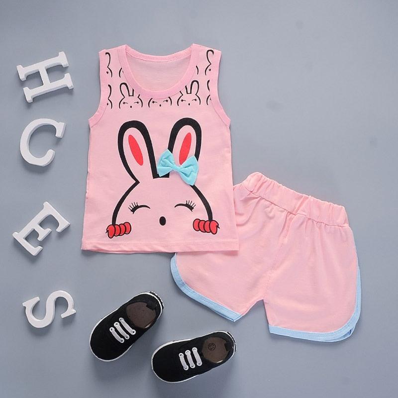 Conjunto de Roupas de Verão para Meninas (2 peças)