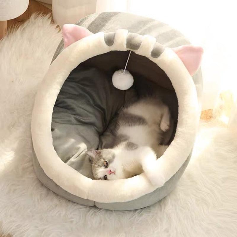 Cama Aconchegante para Gatos com Almofada Aquecida