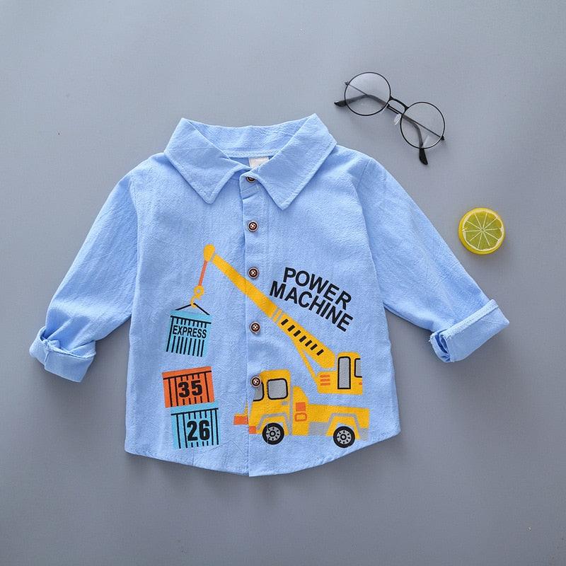 Camisa Listrada Fina de Manga Longa para Crianças