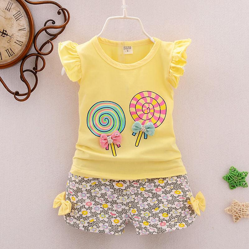 Conjunto de Roupas de Verão para Meninas (2 peças)