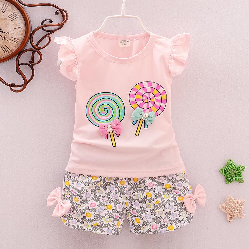 Conjunto de Roupas de Verão para Meninas (2 peças)