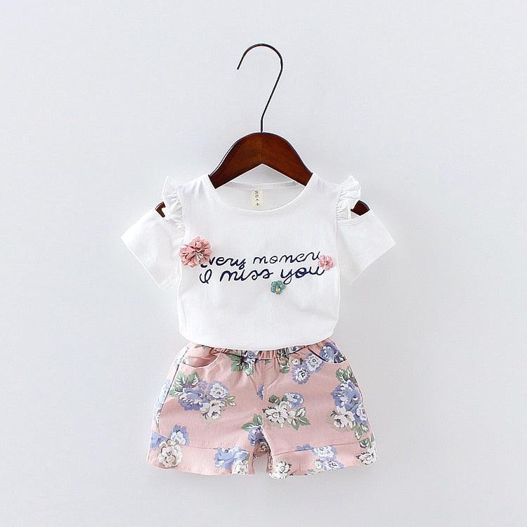Conjunto de Roupas de Verão para Meninas (2 peças)