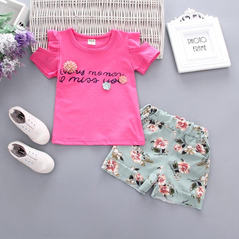 Conjunto de Roupas de Verão para Meninas (2 peças)
