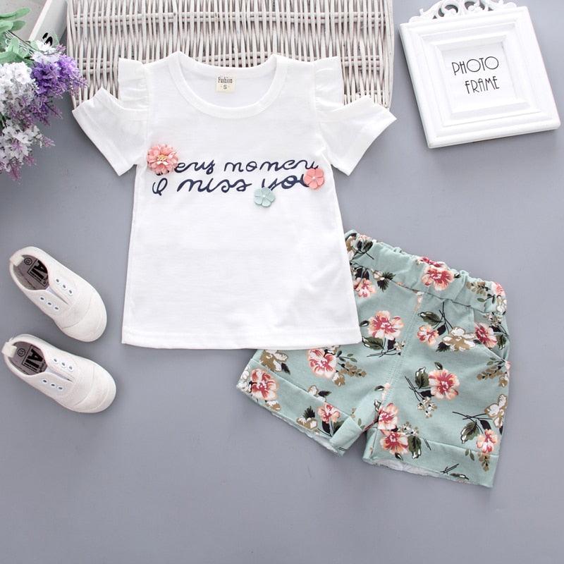Conjunto de Roupas de Verão para Meninas (2 peças)