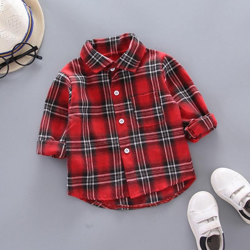 Camisa Listrada Fina de Manga Longa para Crianças