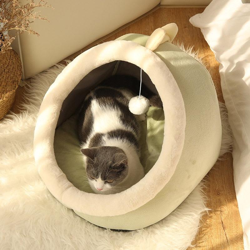 Cama Aconchegante para Gatos com Almofada Aquecida