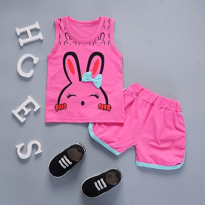 Conjunto de Roupas de Verão para Meninas (2 peças)