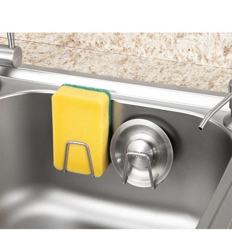 Suporte de Esponjas de Aço Inoxidável para Pia de Cozinha