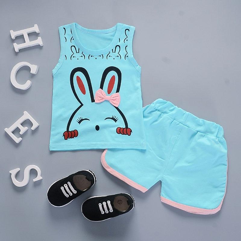 Conjunto de Roupas de Verão para Meninas (2 peças)