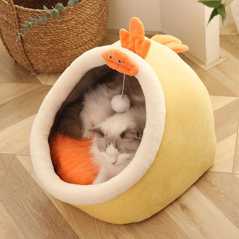 Cama Aconchegante para Gatos com Almofada Aquecida