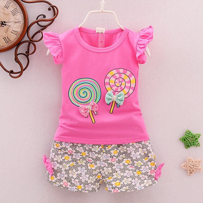 Conjunto de Roupas de Verão para Meninas (2 peças)