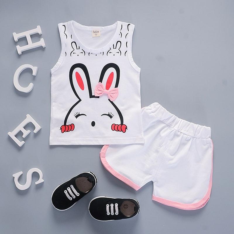 Conjunto de Roupas de Verão para Meninas (2 peças)