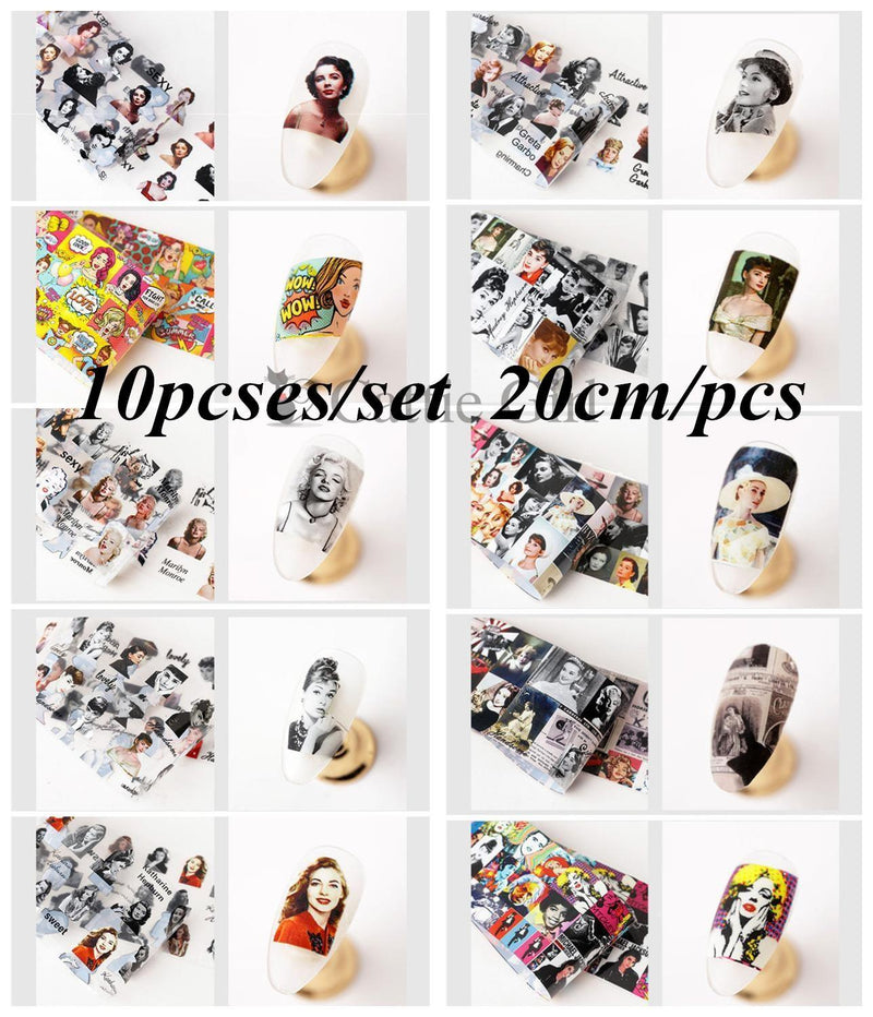 10pcses/set  Nails Foil Stickers Cupid Love Design  Manicure Angel Lover Nail Art Transfer Paper Nails Art Decals