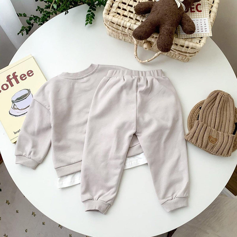 Conjunto de Roupas para Bebê Menino (2 peças) com Moletom Bordado de Urso e Calça