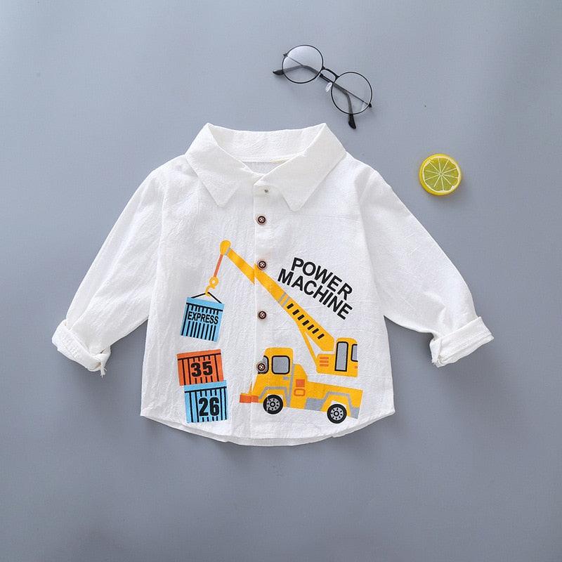 Camisa Listrada Fina de Manga Longa para Crianças