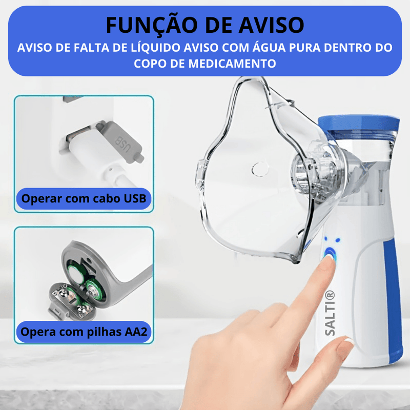 Inalador Nebulizador Sallti®- Portátil e ultra silencioso (Leve 2 Pague 1)