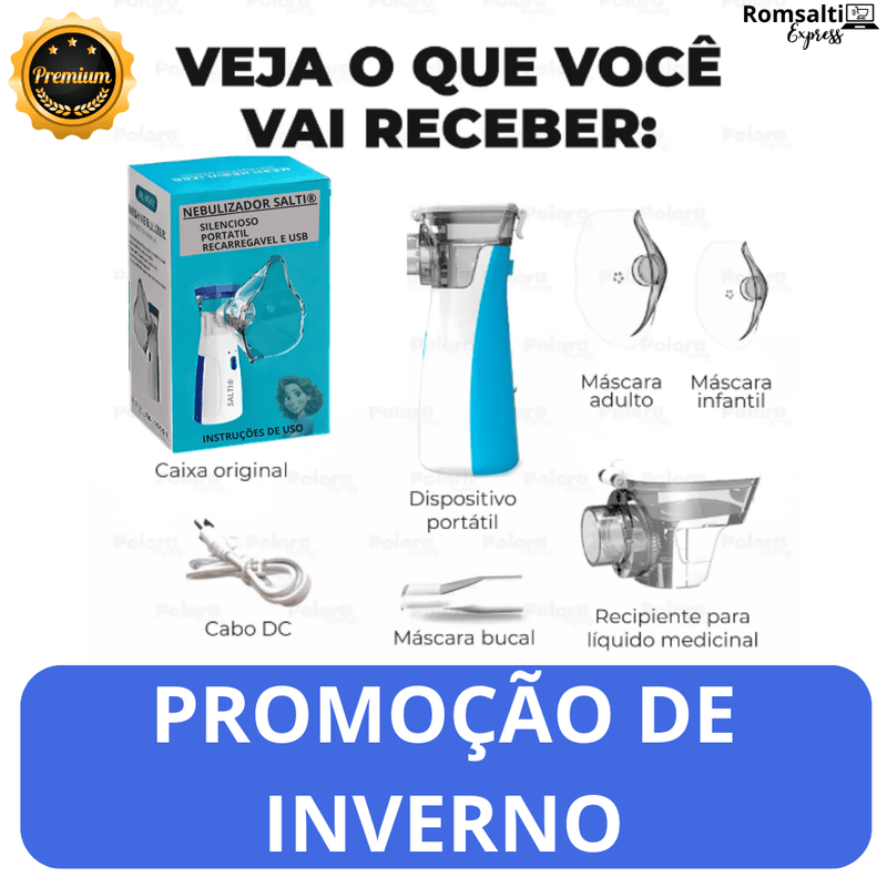 Inalador Nebulizador Sallti®- Portátil e ultra silencioso (Leve 2 Pague 1)