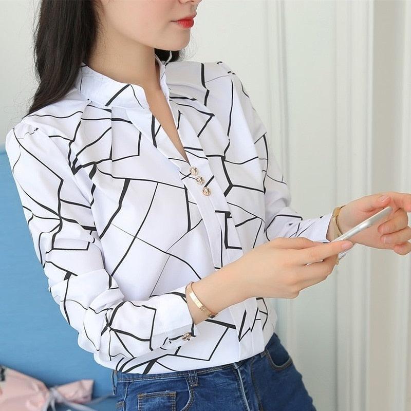 JFUNCY (Blusas Femininas Listradas Casuais)