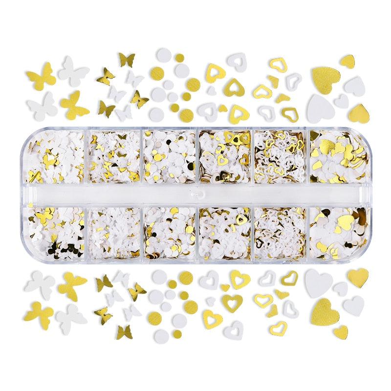 Glitter 3D Nail Art Variado