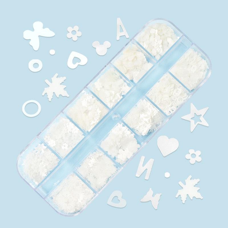 Glitter 3D Nail Art Variado