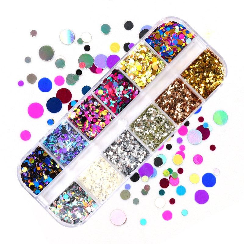 Glitter 3D Nail Art Variado