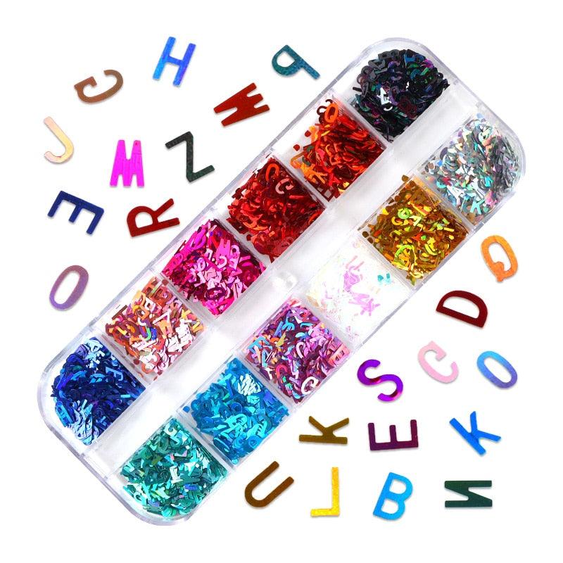 Glitter 3D Nail Art Variado