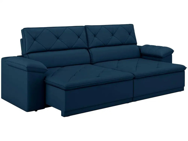 Sofá retrátil reclinável 3 lugares Flex Flex Flex Fleece estofamento de veludo caribenho