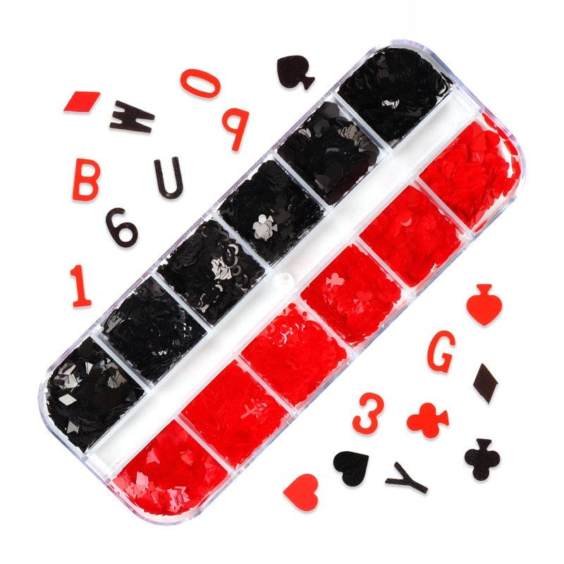 Glitter 3D Nail Art Variado
