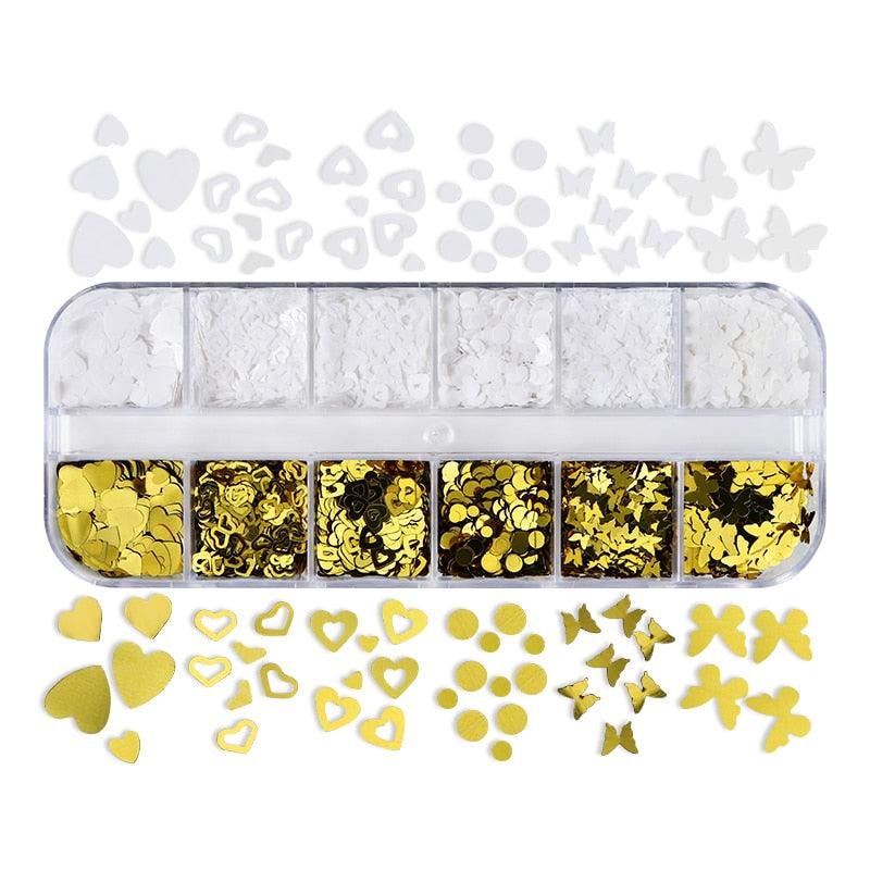 Glitter 3D Nail Art Variado