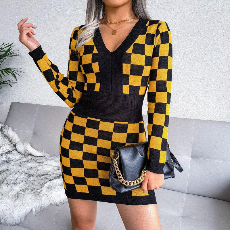 JFUNCY (Mini Vestido Xadrez Moderno)