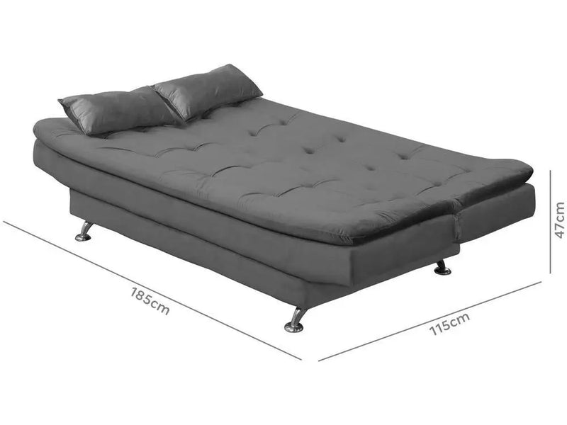 Cama de casal Sofá-cama 3 lugares reclinável veludo luz matrix salomé