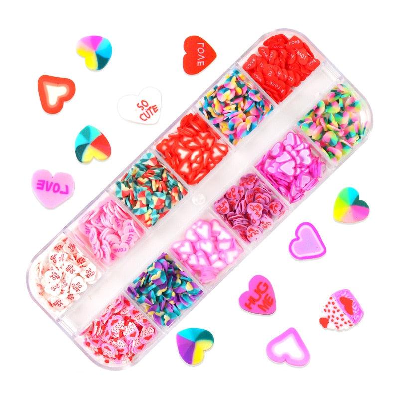 Glitter 3D Nail Art Variado
