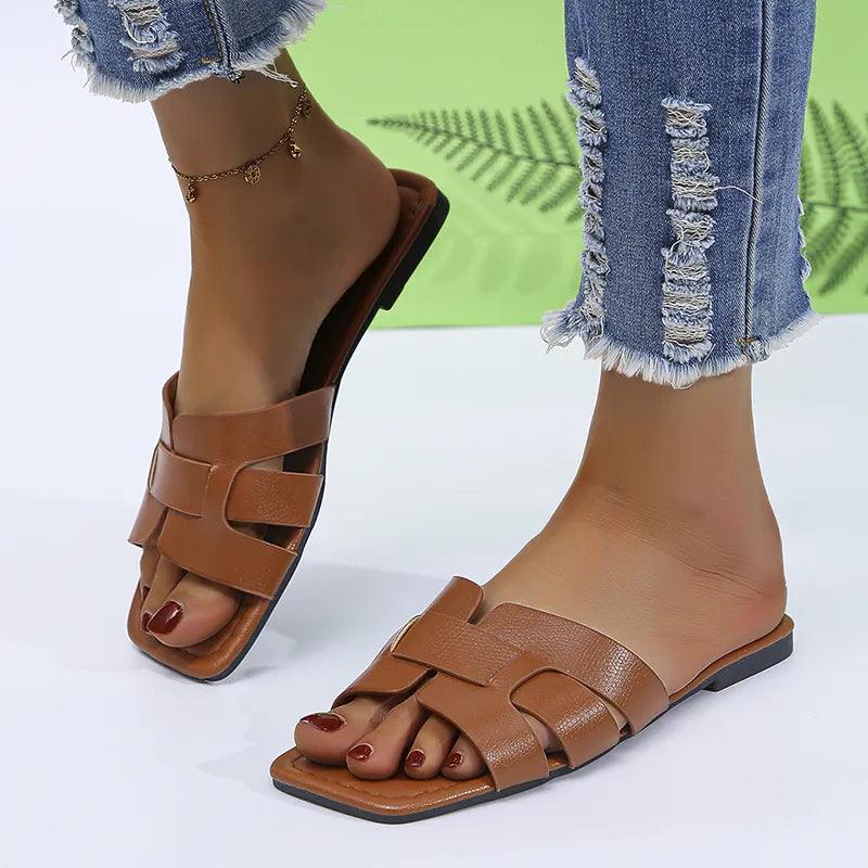 Summer Slippers Women Flat Luxury Outdoor Beach Flip Flops Female Sandals Trend Brand Design Slides Shoes Woman 2023 Big Size 43