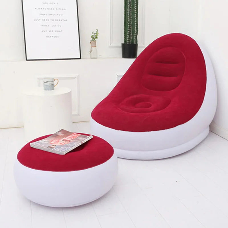 Cadeira de sofá inflável PVC flocado