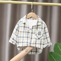 Camisa Listrada Fina de Manga Longa para Crianças