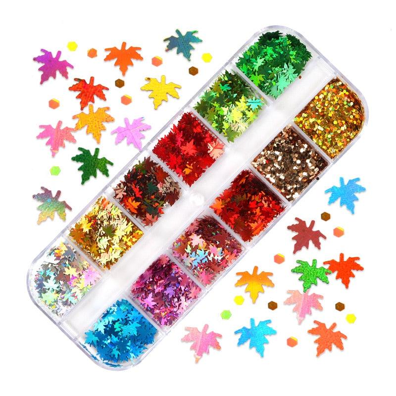 Glitter 3D Nail Art Variado