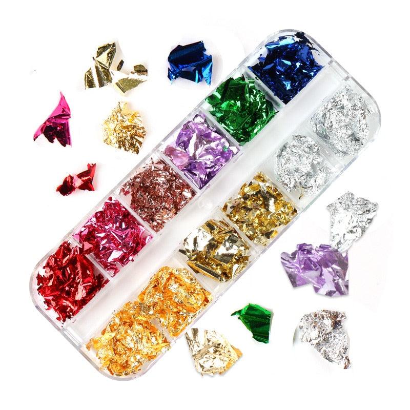 Glitter 3D Nail Art Variado