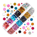 Glitter 3D Nail Art Variado