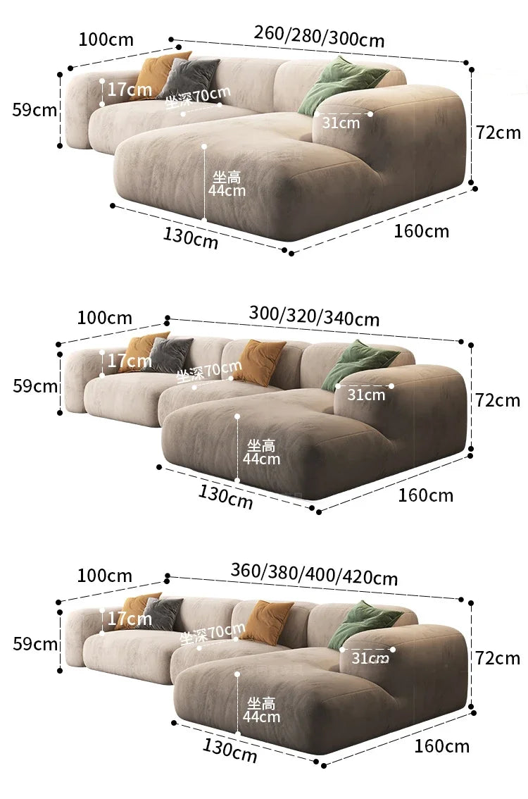 Sofá-cama moderno de 3 lugares para sala de estar, espuma XXL