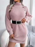 JFUNCY (Vestido Tricotado Gola Alta Casual)