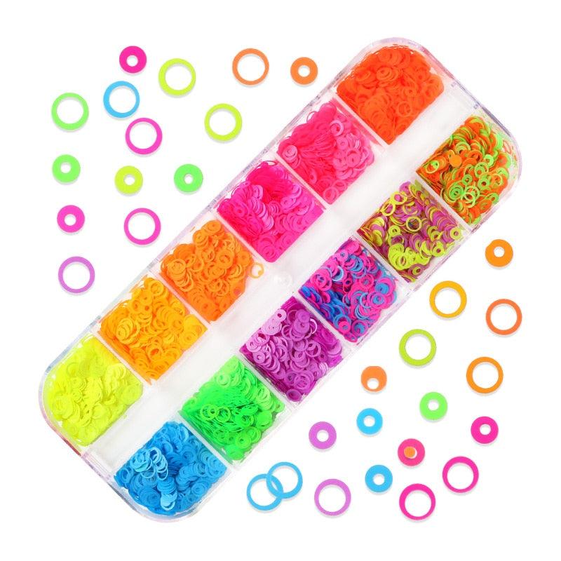 Glitter 3D Nail Art Variado