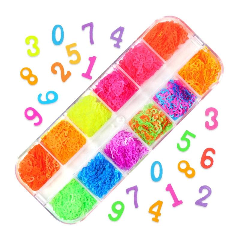 Glitter 3D Nail Art Variado