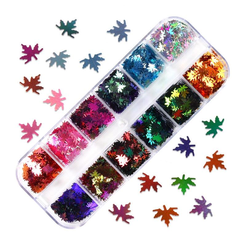 Glitter 3D Nail Art Variado