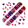 Glitter 3D Nail Art Variado