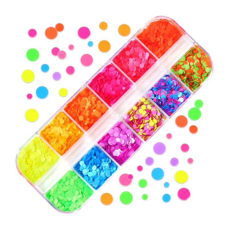 Glitter 3D Nail Art Variado