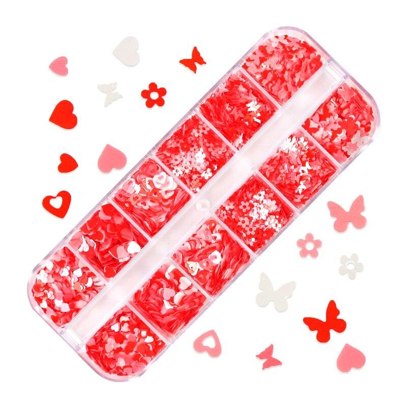 Glitter 3D Nail Art Variado