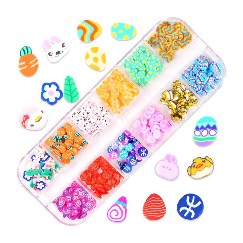 Glitter 3D Nail Art Variado