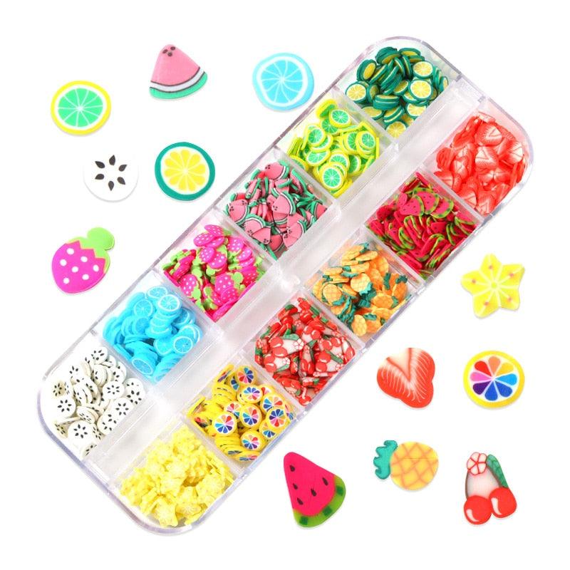 Glitter 3D Nail Art Variado